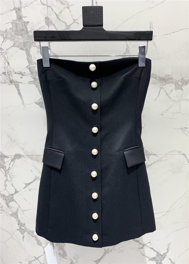 Balmain grained wool pearl tube top dress replica designer clothes