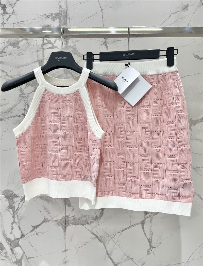 Balmain knitted jacquard hollow sleeveless vest replica clothes