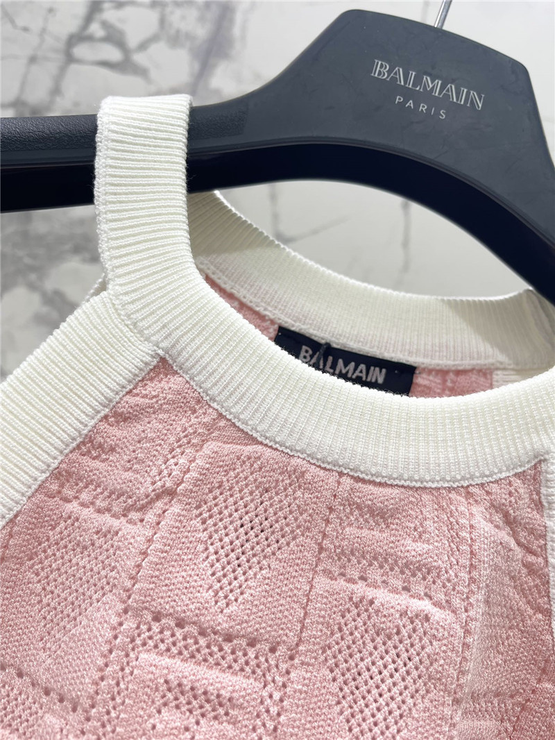Balmain knitted jacquard hollow sleeveless vest replica clothes