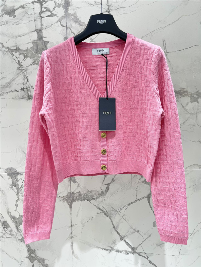 F**di new v-neck long-sleeved cardigan replica d&g clothing