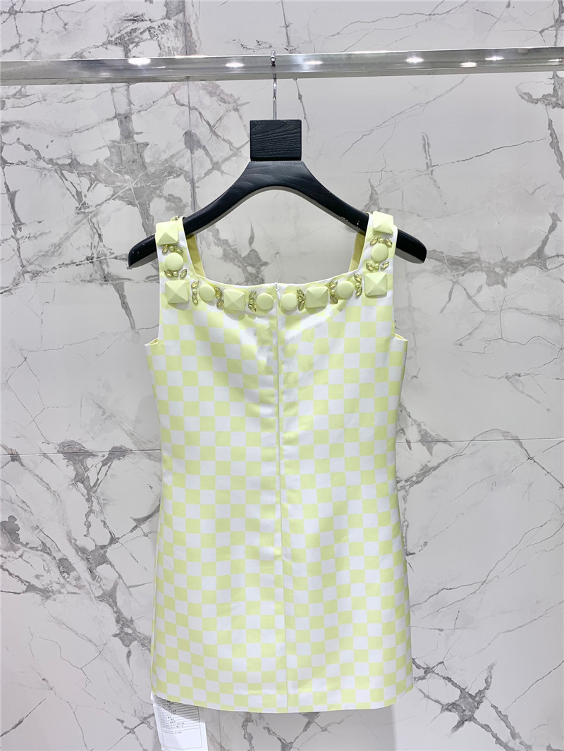 Versace fluorescent green plaid skirt replicas clothes