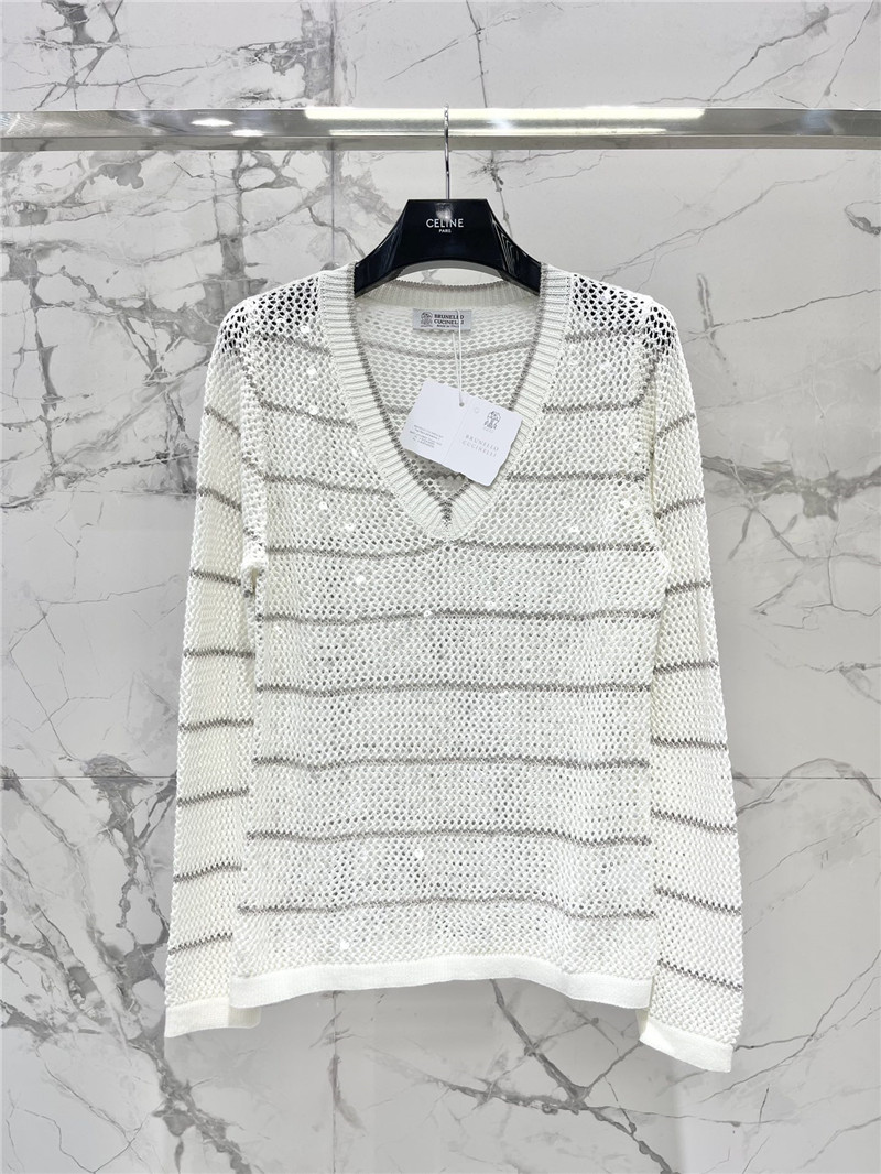 BC striped hollow knit sweater long sleeve replicas clothes