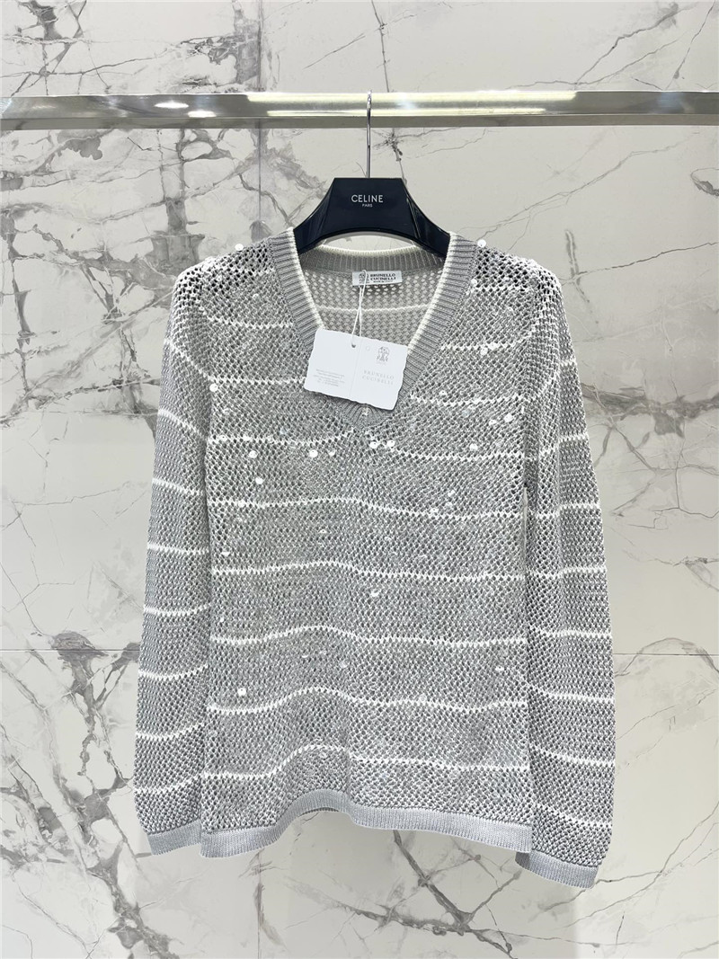 BC striped hollow knit sweater long sleeve replicas clothes