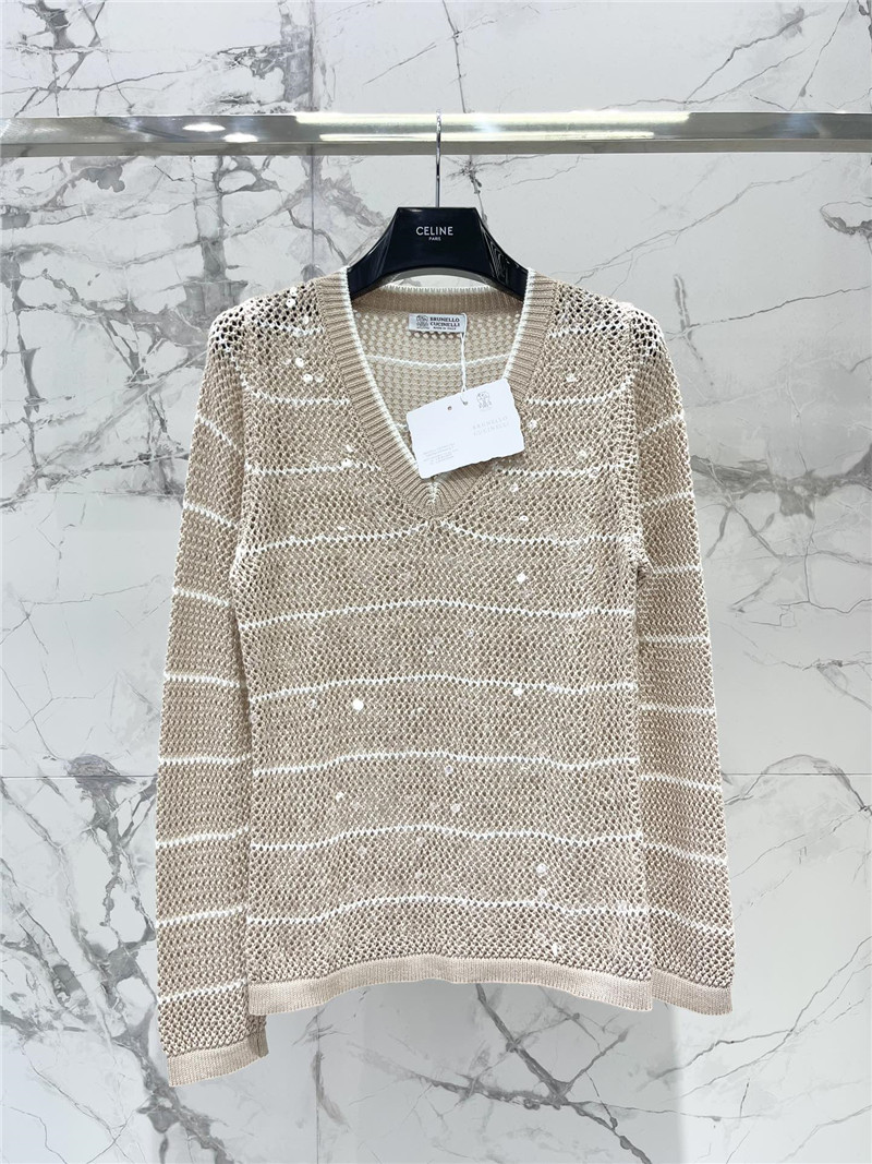 BC striped hollow knit sweater long sleeve replicas clothes