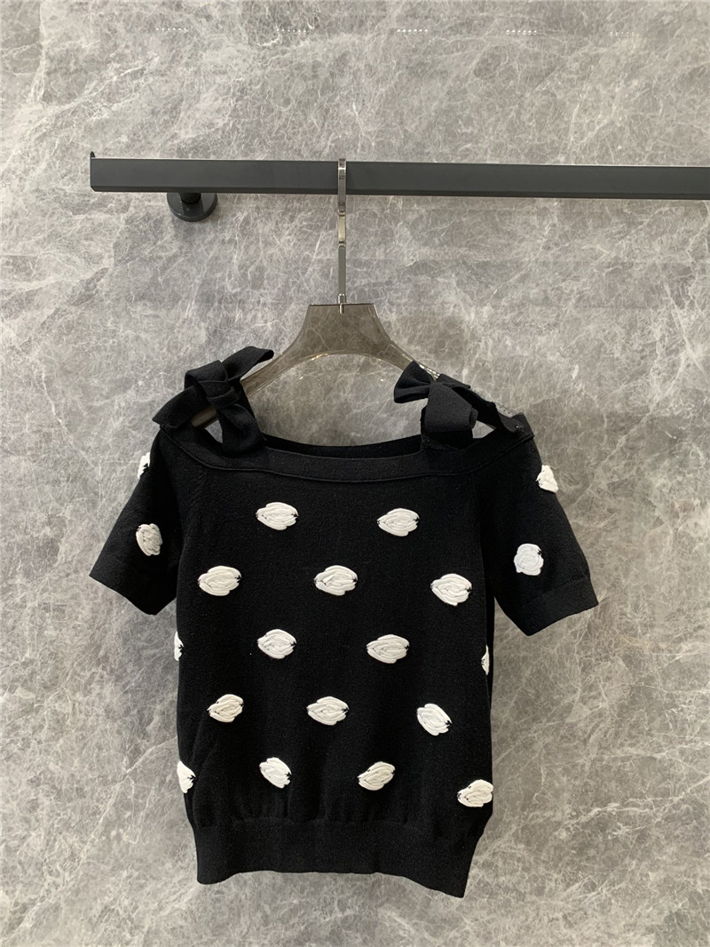 Ch**el off-the-shoulder strappy knit top replica clothes