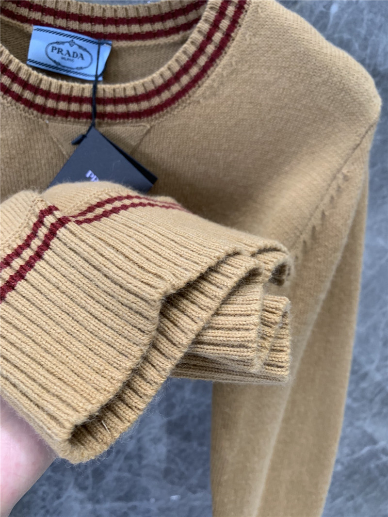 Pra*a knitted round neck pullover sweater replicas clothes