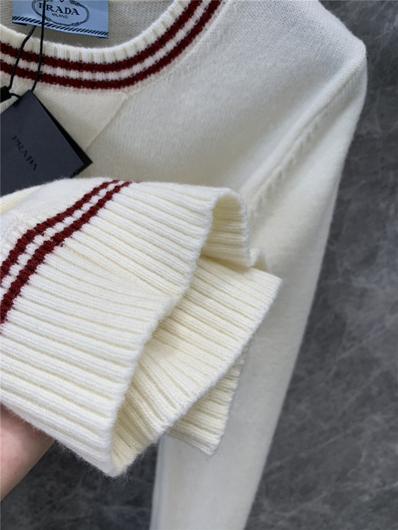 Pra*a knitted round neck pullover sweater replicas clothes