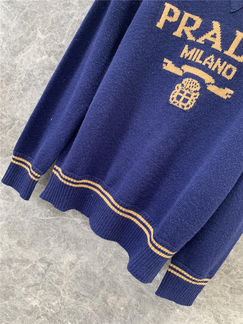 Pra*a knitted round neck pullover sweater replicas clothes