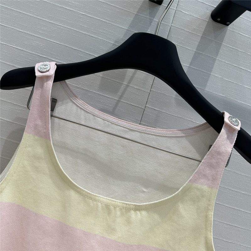 Ch**el contrast color stripe vest dress replica d&g clothing