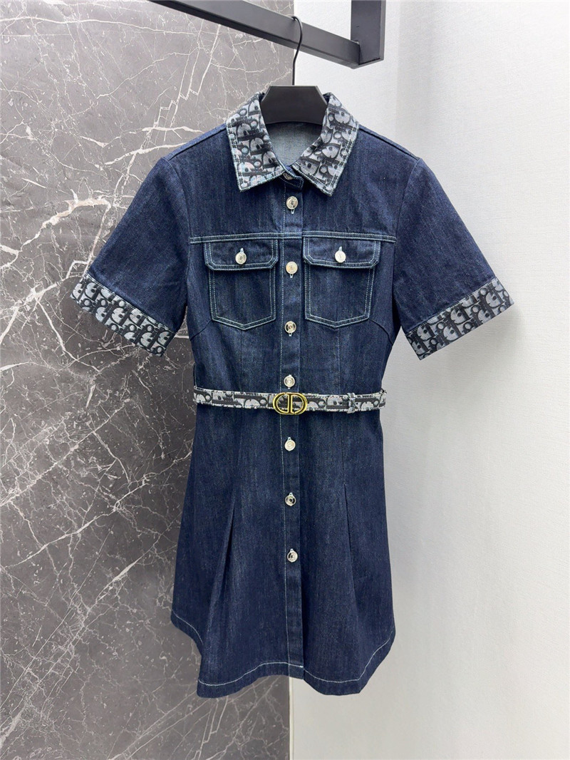 D10r contrast color denim dress replica d&g clothing