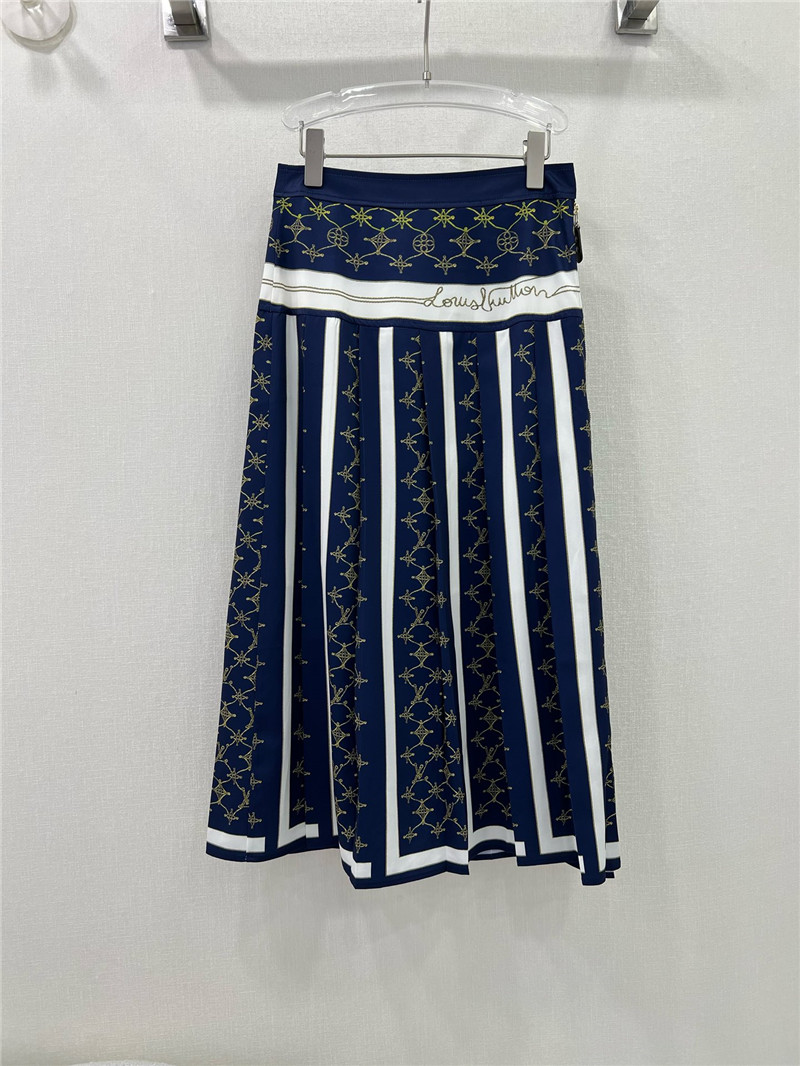 l0vis Vvtt0n lv pleated printed skirt replicas clothes