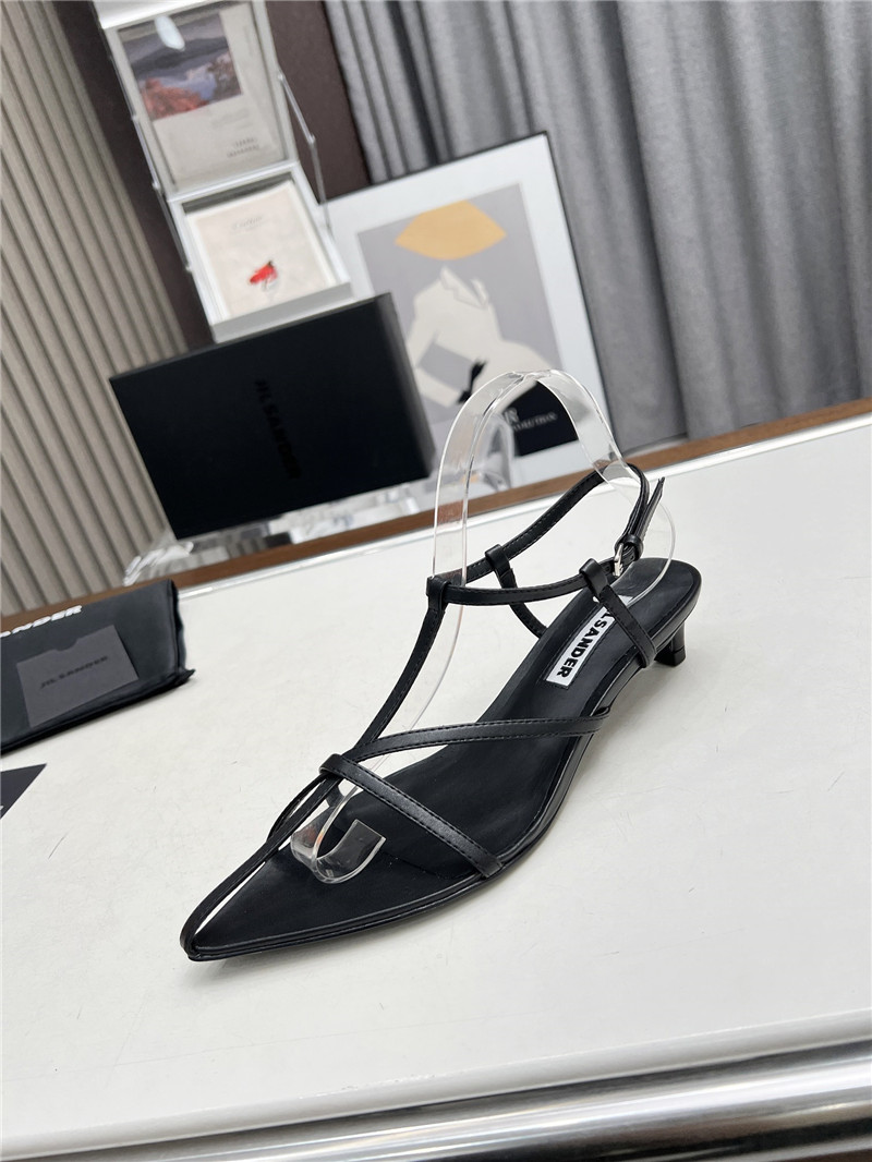 Jil Sander High Sandals in Black Goat Leather