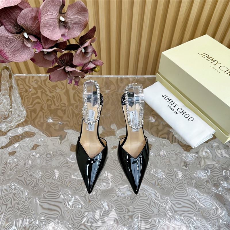 J1m*y Ch00 saeda 100 pumps with crystals in black leather