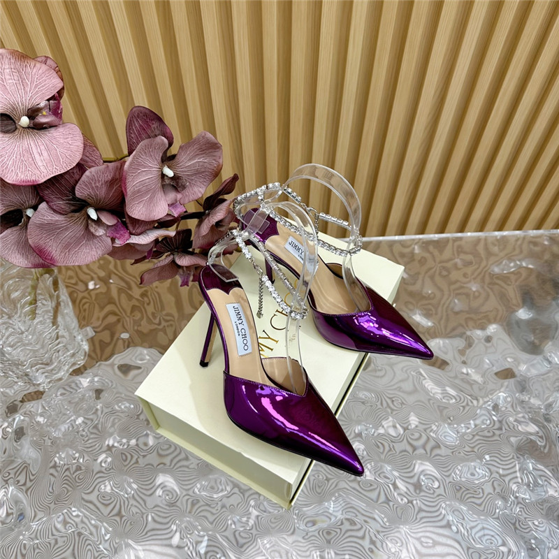 J1m*y Ch00 saeda 100 pumps with crystal in purple leather