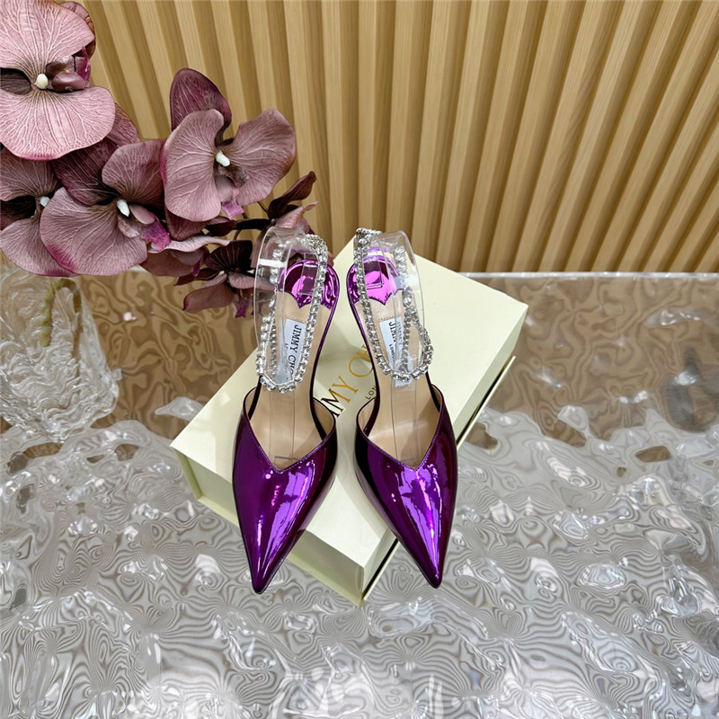 J1m*y Ch00 saeda 100 pumps with crystal in purple leather