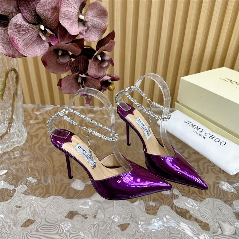 J1m*y Ch00 saeda 100 pumps with crystal in purple leather