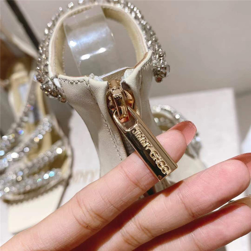 J1m*y Ch00 josefine 100 latte nappa sandals with crystal