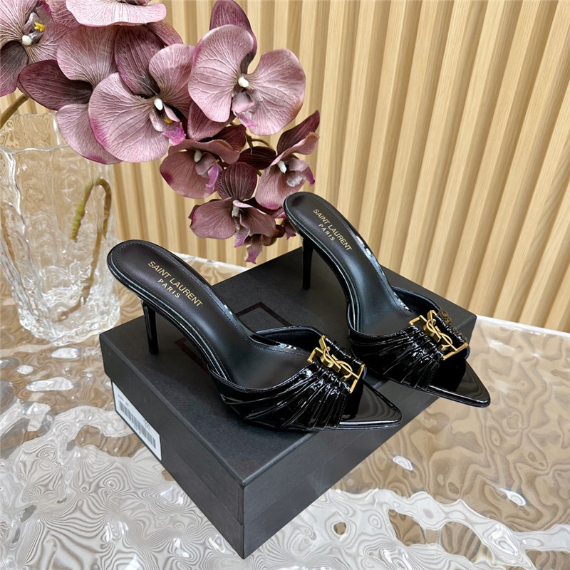Sa1nt Lau*nt babylone mules in black patent leather