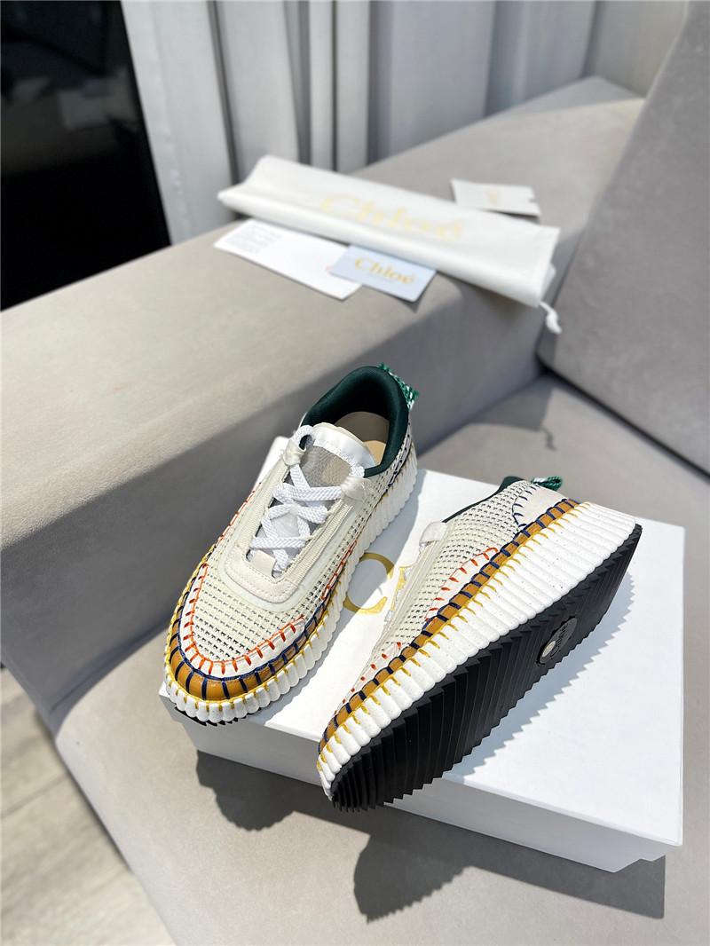 Chloé Lace-Up Rainbow Sneakers