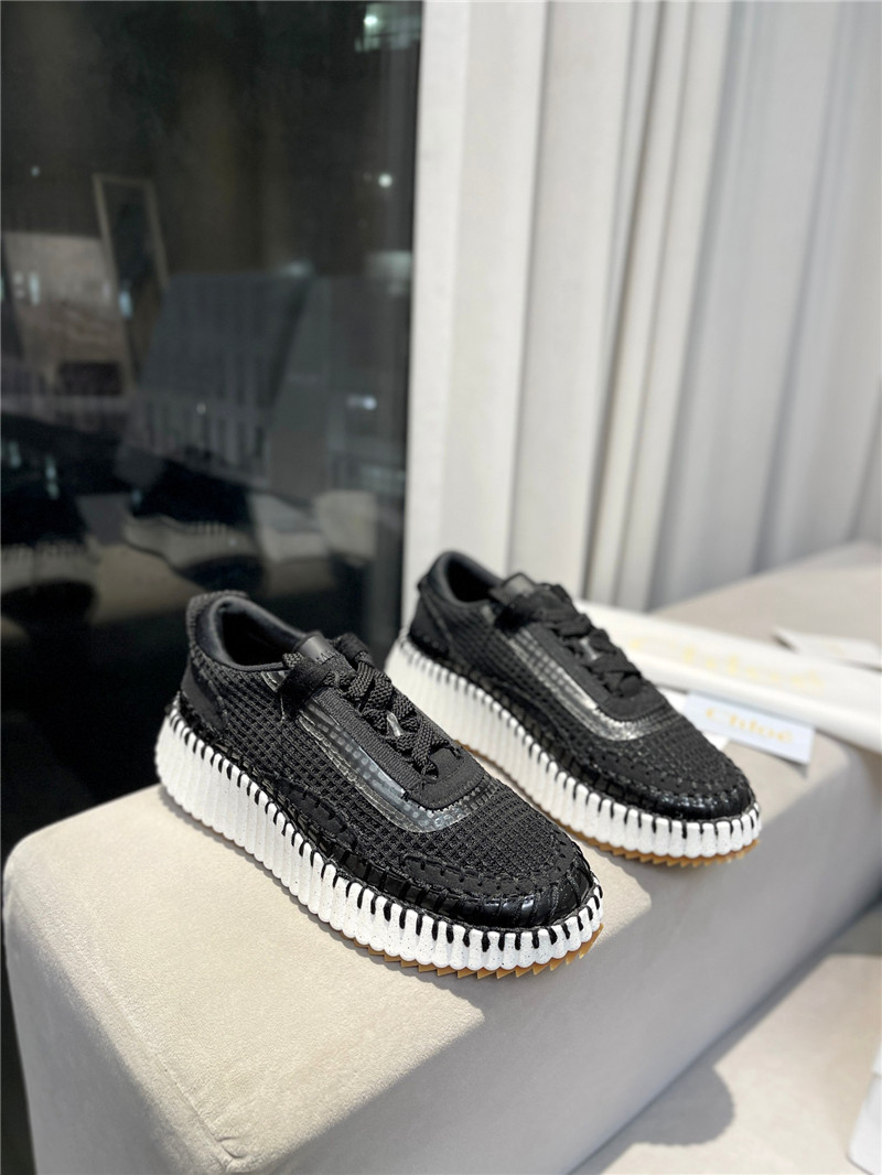 Chloé Lace-Up Rainbow Sneakers Black