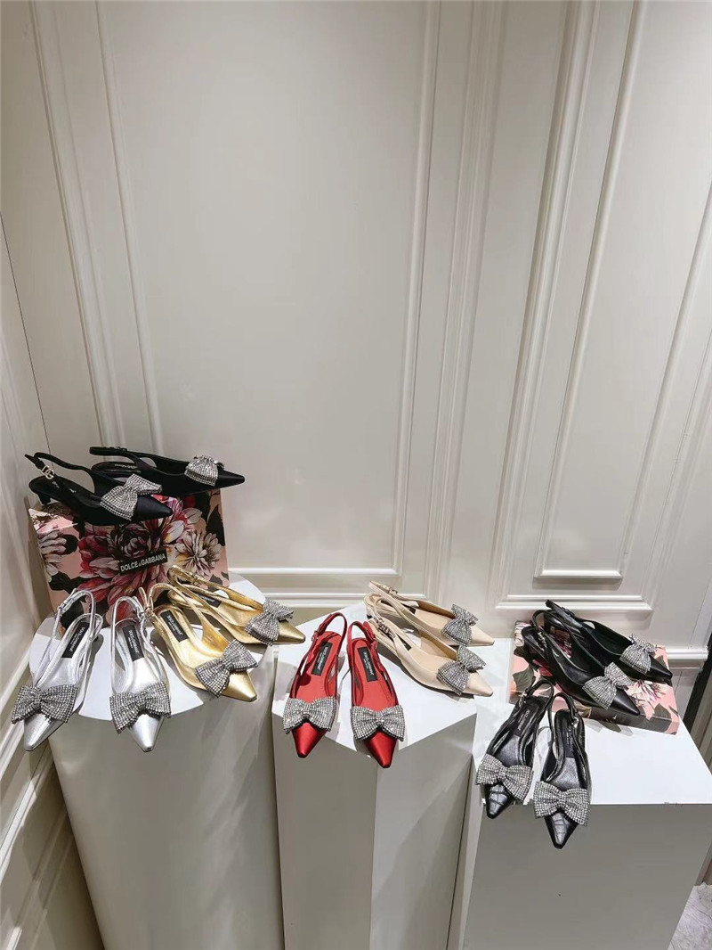 Dolce & Gabbana Satin Slingbacks with Rhinestones in Black