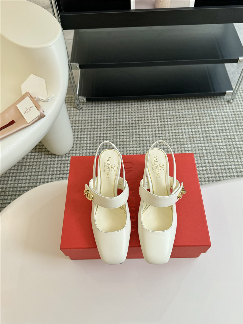 Va1e*ntin0 vlogo mary-jane slingback pumps ivory 60mm