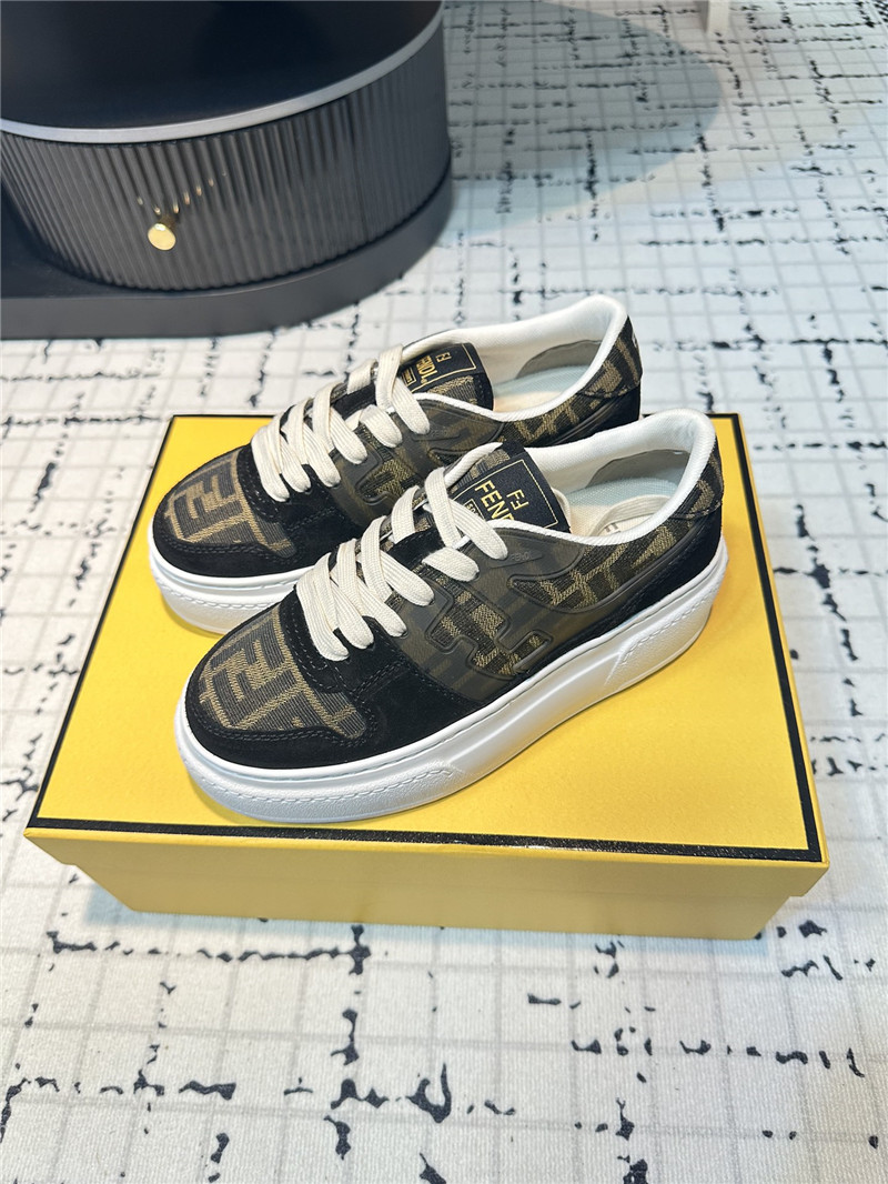 F**di ff match leather low top sneakers for women