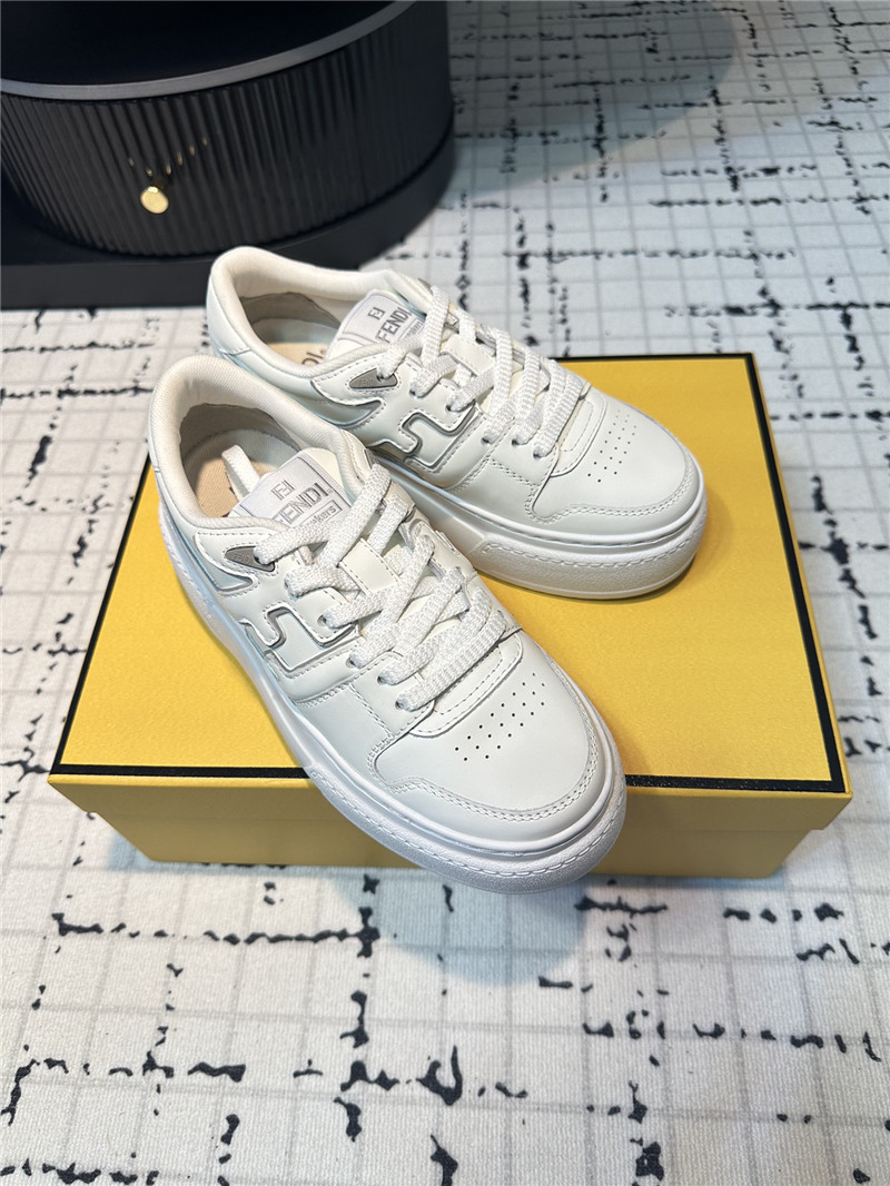 F**di ff logo match leather low top sneakers