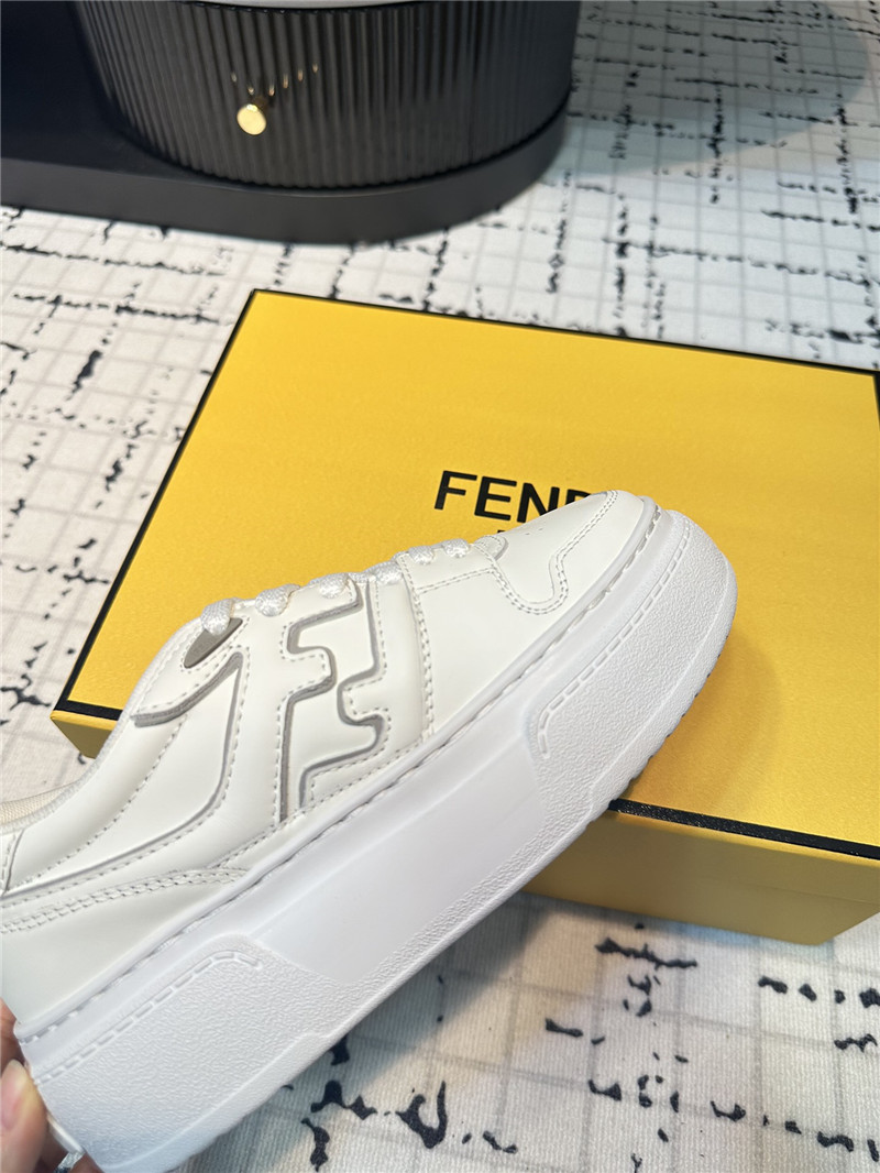 F**di ff logo match leather low top sneakers