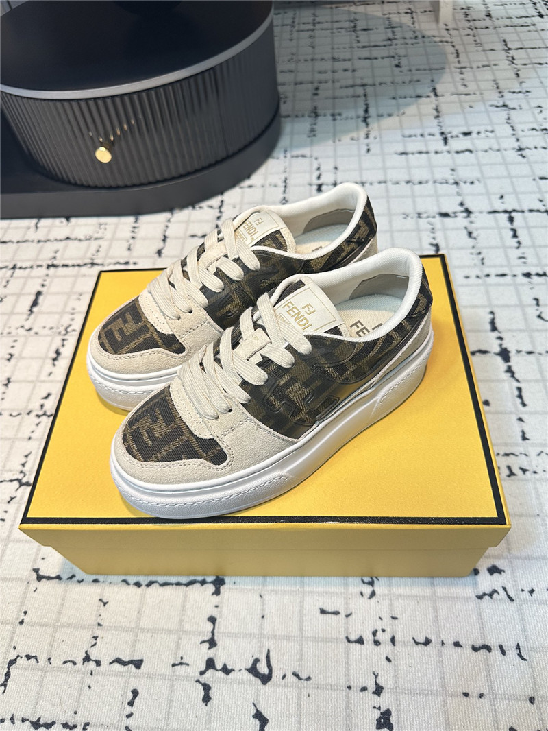 F**di ff logo match canvas low top sneakers