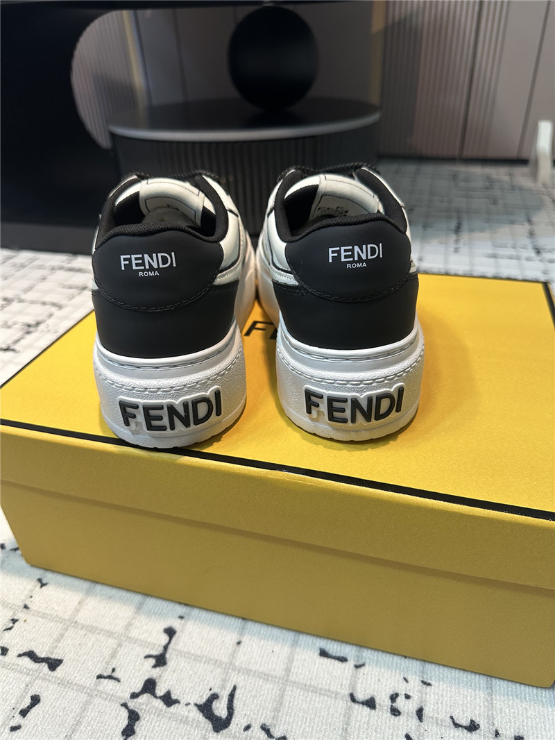 F**di match leather lace-up low top sneakers