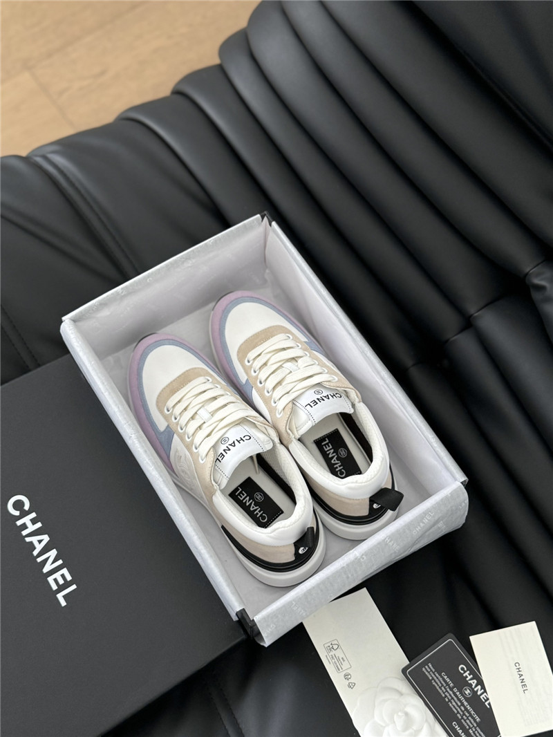 Ch**el suede lace-up sneakers