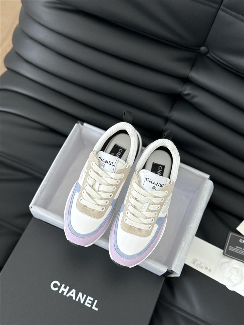 Ch**el suede lace-up sneakers