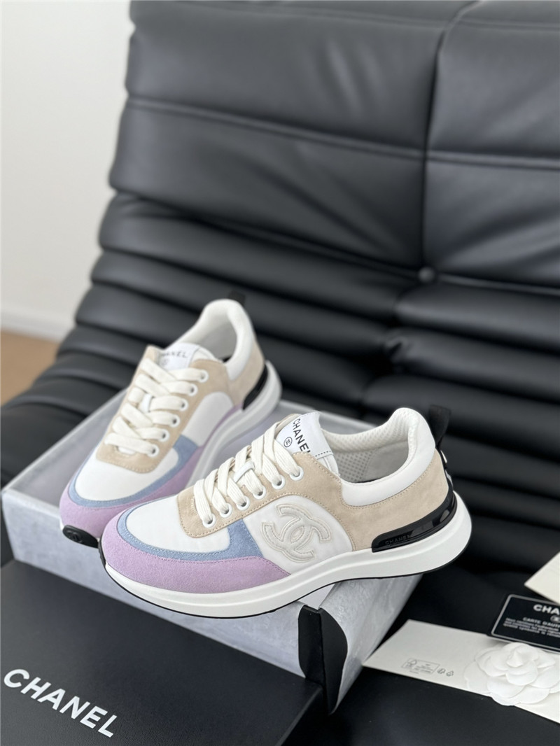 Ch**el suede lace-up sneakers