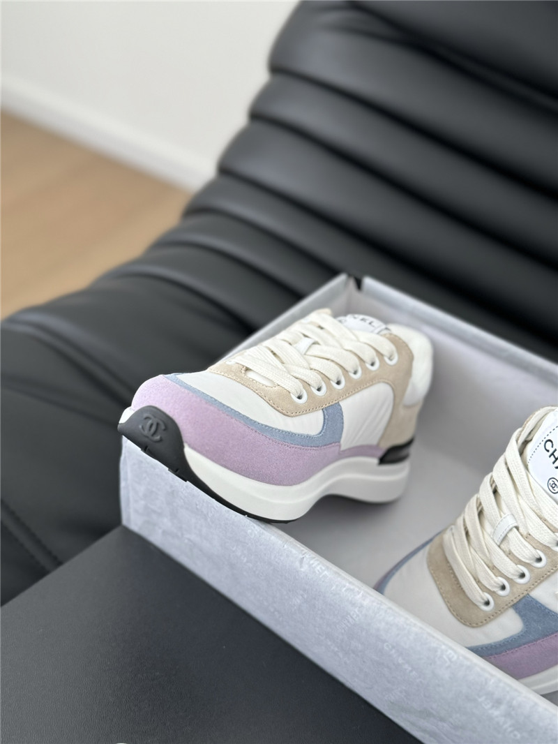 Ch**el suede lace-up sneakers