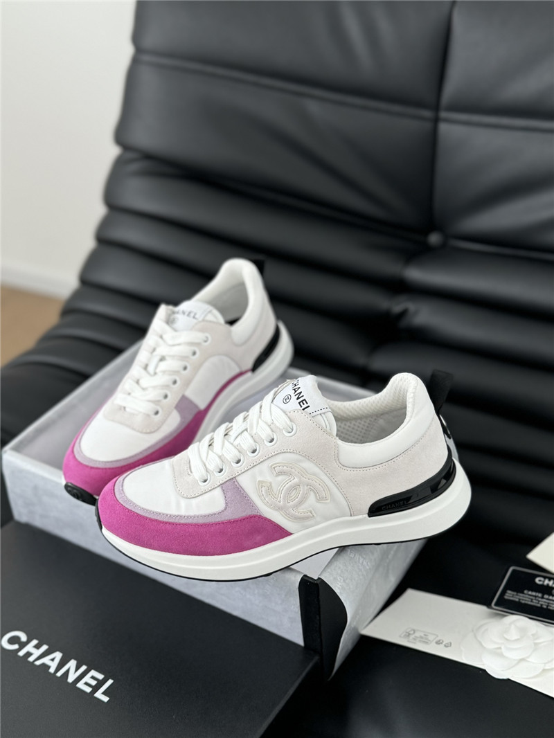 Ch**el suede lace-up sneakers for women