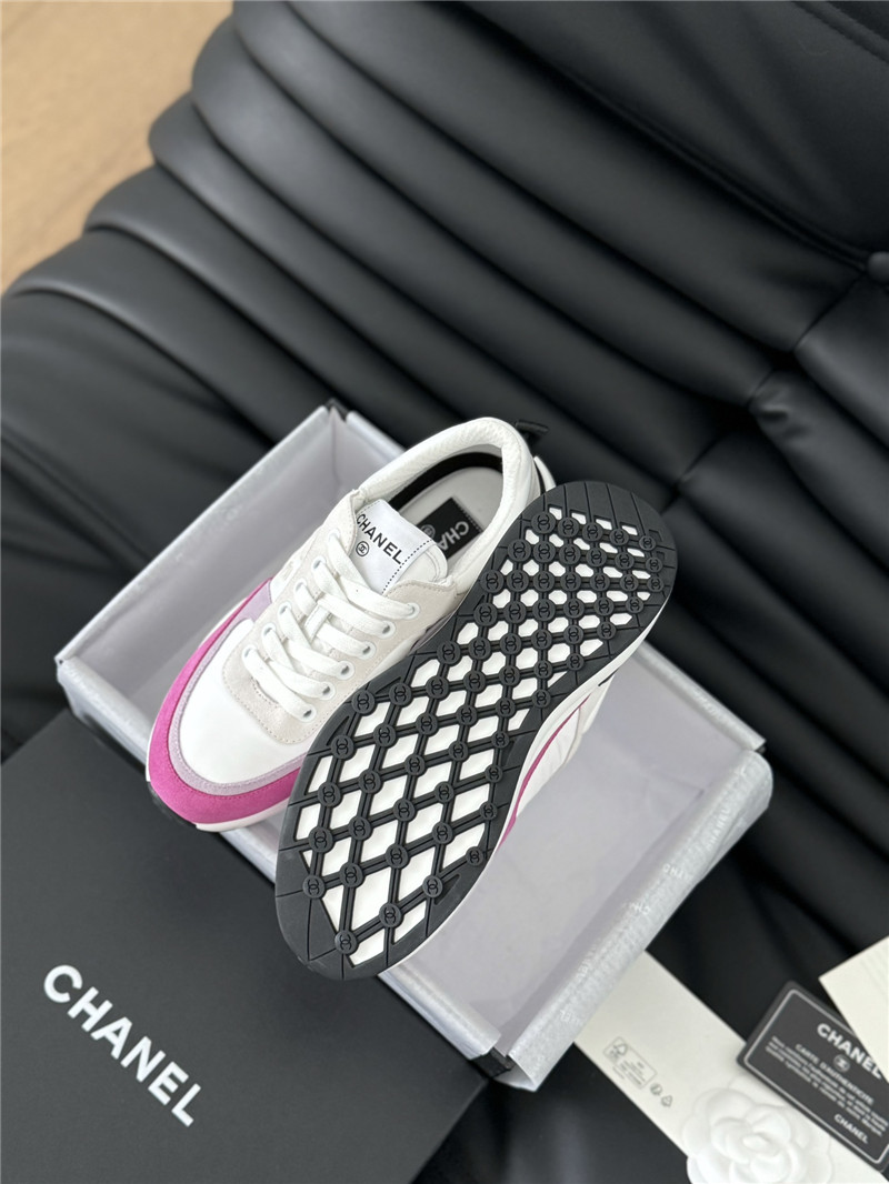 Ch**el suede lace-up sneakers for women