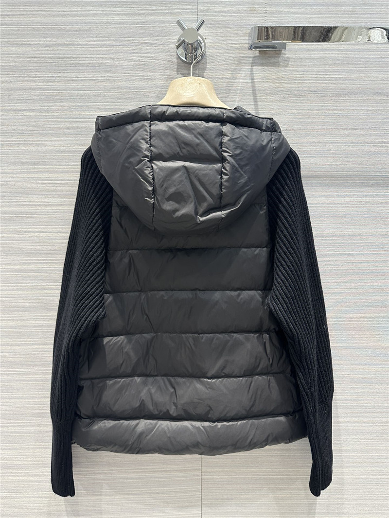 Brunello Cucinelli Navy Padded Hooded Jacket