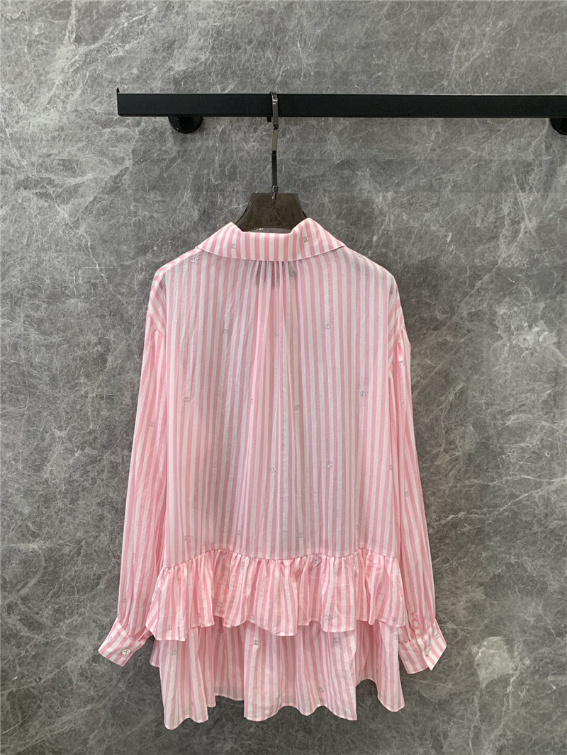 Ch**el lapel ruffle cake stripe dress replicas clothes