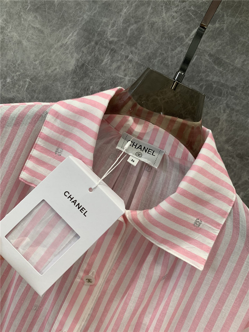 Ch**el lapel ruffle cake stripe dress replicas clothes