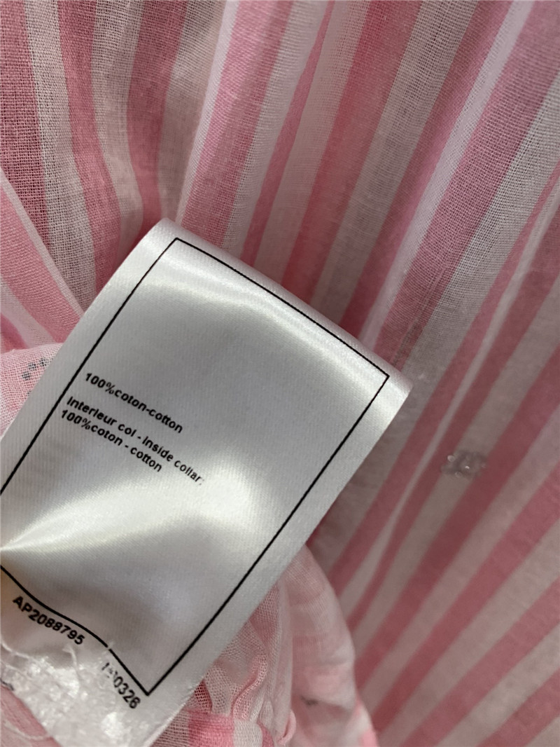 Ch**el lapel ruffle cake stripe dress replicas clothes