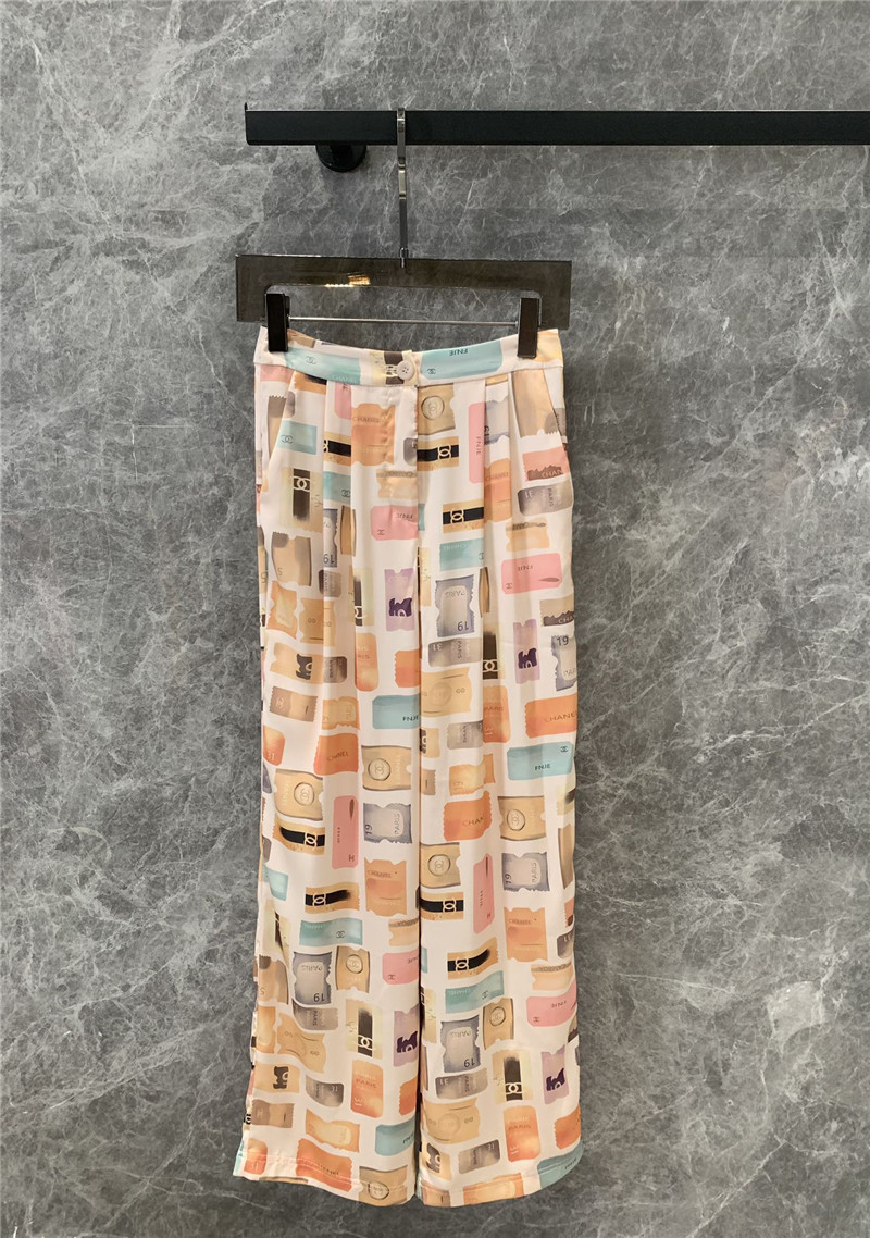 Ch**el label print casual trousers replica designer clothes