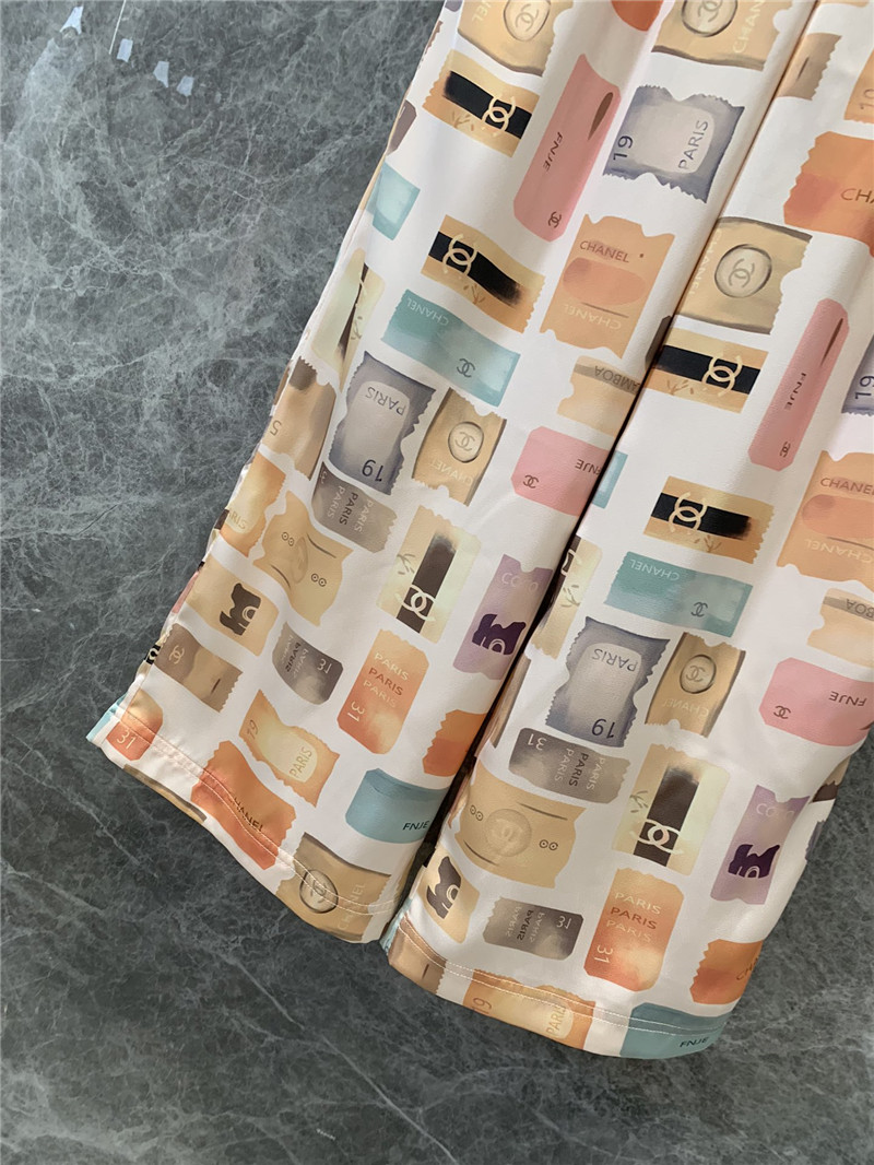 Ch**el label print casual trousers replica designer clothes