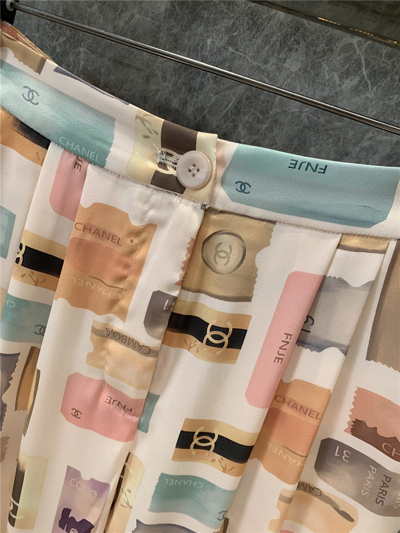 Ch**el label print casual trousers replica designer clothes