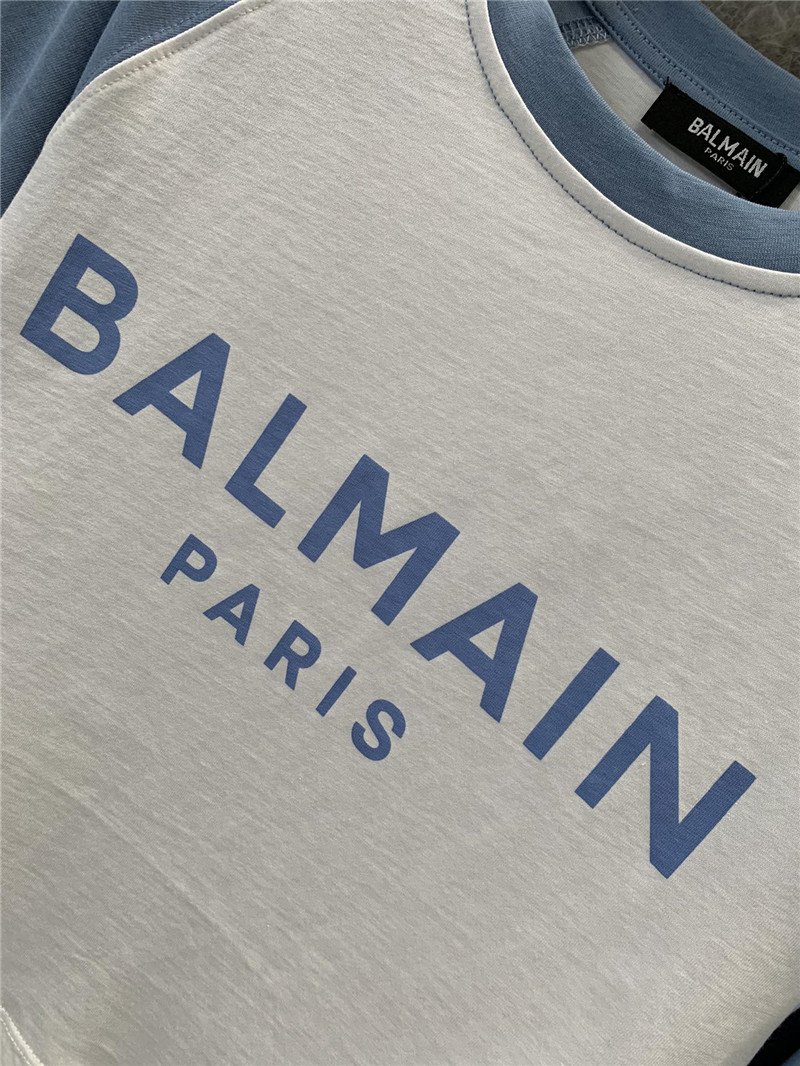 Balmain contrasting lettering short-sleeved T-shirt replica clothing
