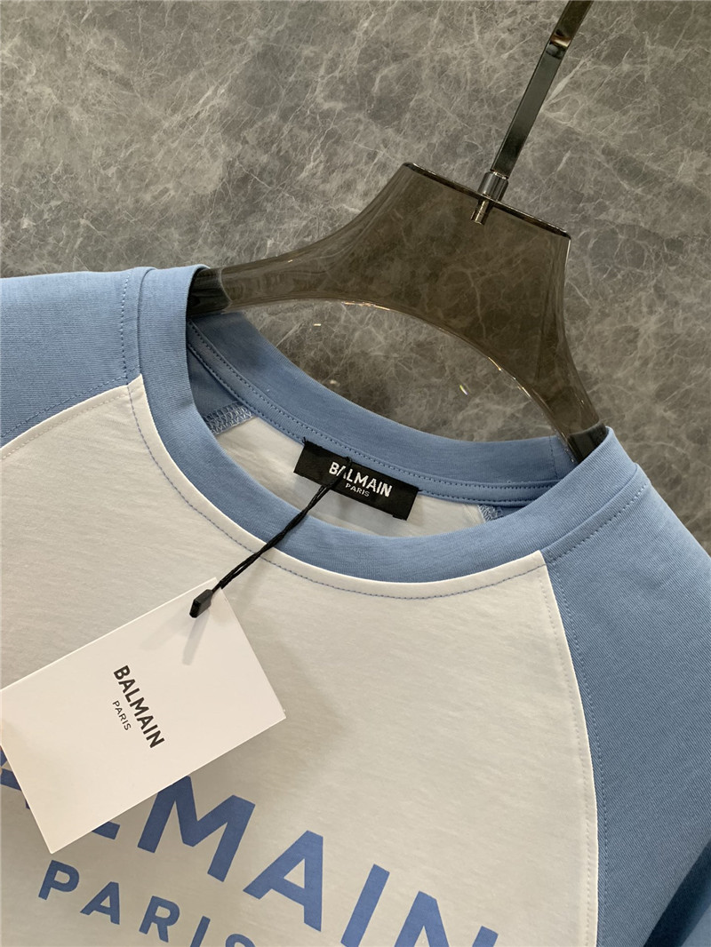 Balmain contrasting lettering short-sleeved T-shirt replica clothing