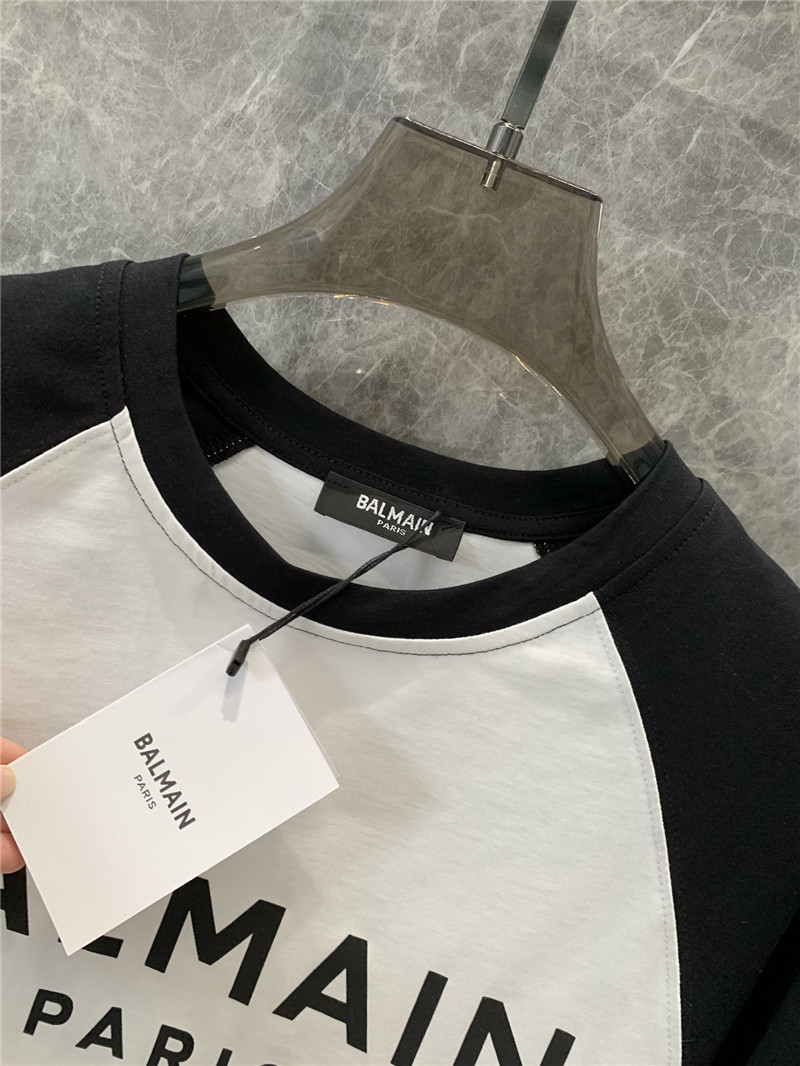 Balmain contrasting lettering short-sleeved T-shirt replica clothing