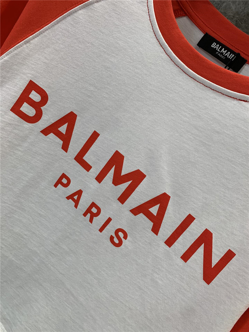 Balmain contrasting lettering short-sleeved T-shirt replica clothing