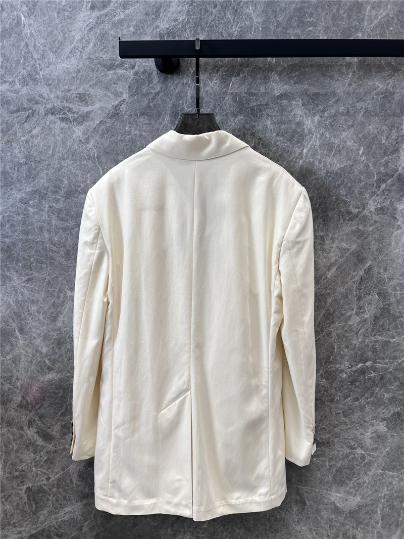 M1um1u lapel single-breasted white suit jacket replica clothes