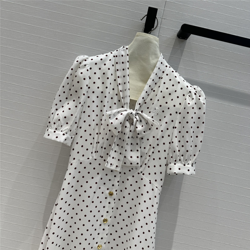 M1um1u puff sleeve silk dress replica clothing sites